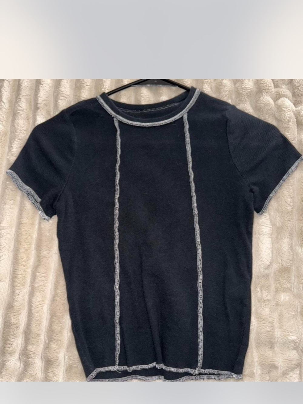 Hollister Black Baby Tee with Contrast Stitching